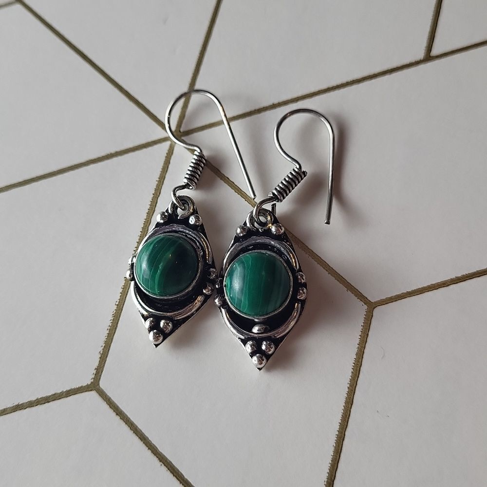 Vintage Malachite Earrings